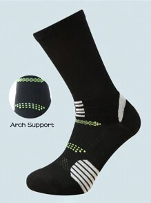 1 Đôi Tất Thể Thao Nam Tất Bóng Rổ Có Đệm Hiệu Suất - màu đen - Xem 4