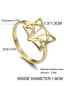 1 件不銹鋼動物形狀戒指(獅子、恐龍、蛇、狐狸、貓)女式可愛有趣的流行配件禮物 - 動物 - 查看 17