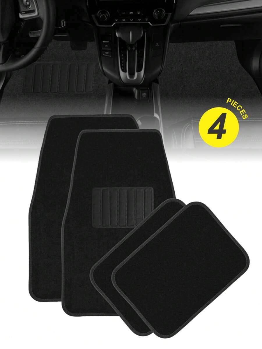 Set Tapetes de coche alfombras de LUJO suave impermeable antideslizante PVC juego completo - Negro - Ver 1