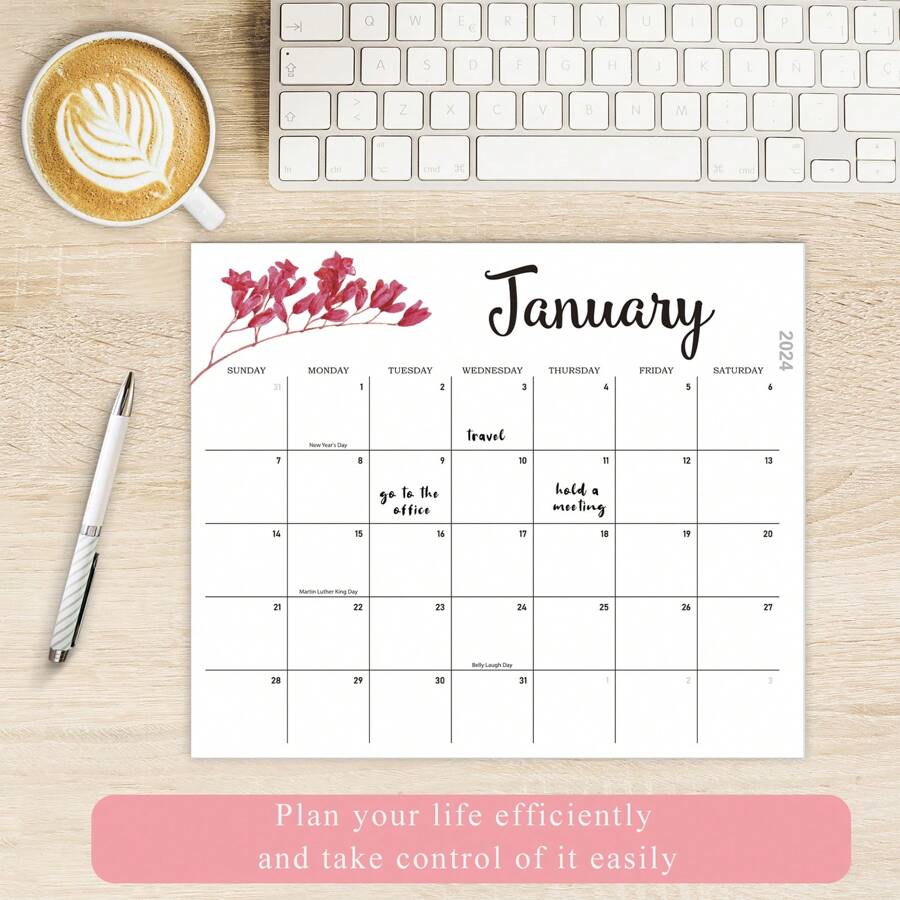 Calendars 2024 Monthly Planner Schedule For ,Creative Sticky Notes