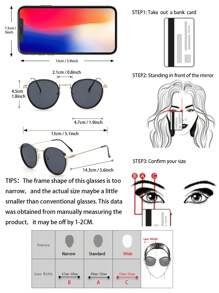 1PC Metal Round Modern Simple Style Women Fashion Glasses For Holiday Gift Outdoor Casual Activities Beach Accessories For Summer Beach Vacation,Outdoor,Travel