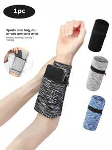 1入跑步手腕錢包,帶有拉鍊口袋,適用於女性和男性的戶外活動,慢跑,遠足和旅遊,輕盈拉鍊運行包,手腕錢包袋,可用於手機鑰匙卡頭帶臂包運動健身腳踏車 - 藍色 - 查看 1