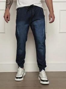 Men Pants - สียีนส์เข้ม - ดู 3