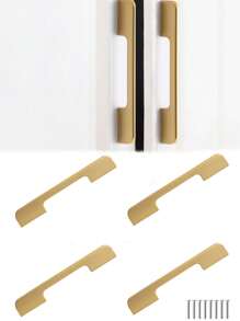 4入組霧面櫥櫃手柄霧面抽屜拉手現代手柄霧面旋鈕門櫥手柄現代化梳妝臺抽屜手柄旋鈕 - 金色 - 查看 1