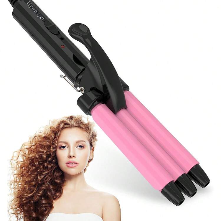 Mini 3 Barrel Curling Iron 1 2 Inch Small Beach Waves Curling Iron for Travel Dual Voltage Curling Wand Ceramic Tourmaline Hair Crimper Add Shine to Waves Light Weight Easy to Use