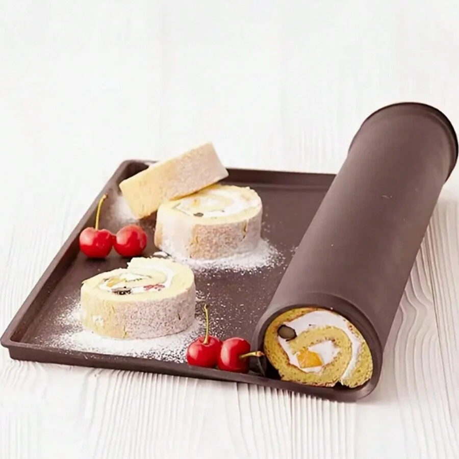 1/2/3pcs Silicone Cake Roll Swiss Roll Mat High-Temperature Resistant Baking Mold Tray For Cakes