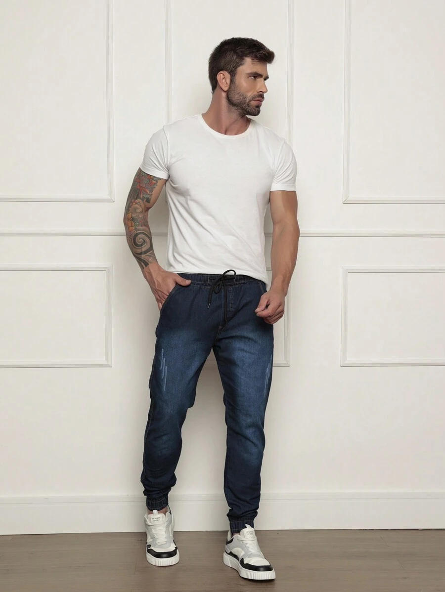 Men Pants - สียีนส์เข้ม - ดู 1