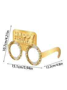 6入組紙材質的眼鏡,適用於新年、生日派對,照片道具 - 彩色 - 查看 6