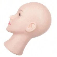 女性禿頭模特假頭,專業美容化妝娃娃頭,適用於鬆綁製作展示帽子眼鏡假髮頭,顏色偏白