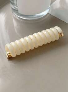 1 件简约风格果冻色高弹力螺旋发带，适用于马尾辫和辫子造型，时尚发饰魔术头发编织工具螺旋马尾辫夹，适合女士长卷发休闲 - 杏色 - 查看 17