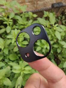 1pc Black Aluminum Alloy Mobile Phone Camera Lens Protective Film, Compatible With Apple 11-15 Series - Black - View 5