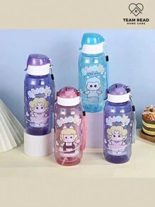 Set Loncher, set box lunch y botella para de dibujo animado, Lunch Box Set Kit, Fiambrera Fiambrera De Gran Capacidad lonchera  set lonchera con botella, bento box con botella - Morado - Ver 4