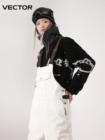 VECTOR MOTION Ski Pants Unisex Overalls Jeans -Padded Windproof Waterproof Warm Loose Suspenders Single/Double Board Ski Equipment Ski Outfits