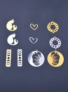 10入組黃金色黃銅不鏽鋼耳環吊墜 - 10件 - 查看 2