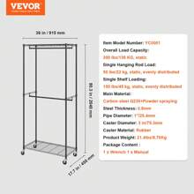 Heavy Duty Clothes Rack With 2 Rods And Side Hooks Rolling Clothing Garment Rack Max 400lbs Load Halloween Decorations Halloween Costumes Autumn Decor Festival Decor - 2 Rods 2 Tiers - View 7