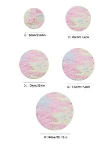 1入柔軟的圓形臥室客廳地毯,適合兒童房間,防滑室內地毯,幼兒園家居裝飾,純紫色
