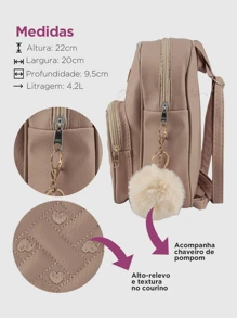 Women Fashion Backpacks - 米色 - 查看 4