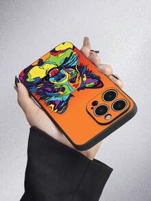 1入組可愛狗狗設計黑色tpu殼,具有啞光紋理和全面防塵、防水能力,適用於iphone7/8/11/12/13/14/15/x/xr/xs/plus/pro/pro Max/se2/mini系列手機 - 彩色 - 查看 4