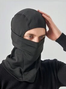 1pc Outdoor Skiing Warm Hat & Face Mask & Neck Guard & Motorcycle Head Scarf For Winter Riding - Black - View 2