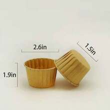 50pcs Muffin Cupcake Paper Liners With Oil-Proof PaperTray And Rolled Aluminum Edges - Beige - View 2