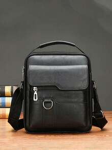 Crossbody Bag Men's Shoulder Bag Men's Vintage Vertical Handbag Business Casual Bag Gift For Father School Backpack Bag Crossbody Bag High School College Student Sports Bag For Travel College School Bag Waterproof Christmas Gifts For Men - Black - View 2