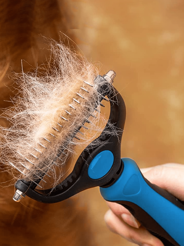 Cepillo Profesional Para Quitar El Pelo De Mascotas, Peine Para Perros Y Gatos De 2 Lados, Rastrillo, Herramientas De Aseo Para Cachorros, Capa Inferior, Pelo Volador, 1 Ud.