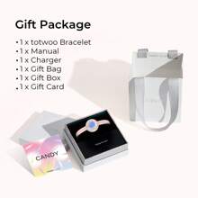 Totwoo Candy Wave Collection-Long Distance Touch Single Bracelet(Work In Pairs)-Colorful Band Bracelet, Vibration & Light Up For Love Couples Bracelet | Long Distance Relationship Gifts For Girlfriend Bluetooth Pairing Jewelry- Stay Connected Anytime, Anywhere - Berwarna merah muda - View 6