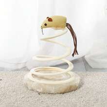 Juguete Rompecabezas Para Ratón Con Disco De Resorte De Alambre De Acero En Espiral Para Gatos, 1 Ud. - Beis - Ver 2