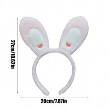 1個防水化妝髮箍,兔耳髮箍,羊絨髮飾夾頭