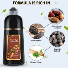 Meidu 16.9 液量盎司/500 毫升男女通用深棕色染发洗发水，遮盖白发，速效染发洗发水，永久性三合一染发剂，半永久性染发剂。咖啡棕色洗发水 - 咖啡棕 - 查看 6