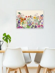 1pc Plant Tapestry, Botanical Wall Hanging Decor - Burgundy - View 1