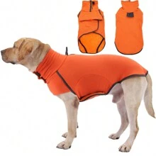 Extra Warm Dog Sweater for Cold Weather, Fleece Dog Coat, Dog Jacket with Turtle Neck, Soft Dog Vest, Snow Coat for Dogs, Dog Pullover, Dog Winter Clothes for Small Medium Dogs, Orange - trái cam - Xem 3