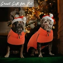 Extra Warm Dog Sweater for Cold Weather, Fleece Dog Coat, Dog Jacket with Turtle Neck, Soft Dog Vest, Snow Coat for Dogs, Dog Pullover, Dog Winter Clothes for Small Medium Dogs, Orange - trái cam - Xem 8