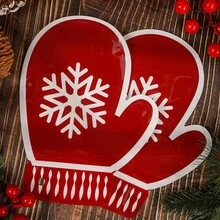 5件套聖誕手套卡通包裝袋,用於糖果、小吃、自封袋、聖誕禮品裝飾袋、糖果、干果、聖誕塑料袋,適用於聖誕節送給朋友的禮品