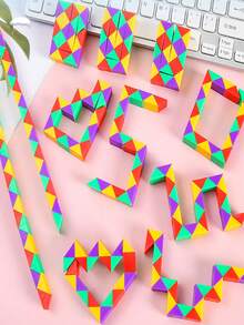 5pcs/Set Colorful Transformable Magic Ruler Puzzle Toy, Perfect For Parties, Birthdays, Gifts For Teenager And School Prizes - Multicolor - View 2