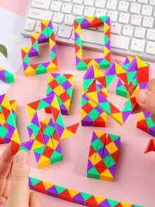 5pcs/Set Colorful Transformable Magic Ruler Puzzle Toy, Perfect For Parties, Birthdays, Gifts For Teenager And School Prizes - Multicolor - View 1