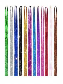 36英寸660根仙女髮絲套件,附工具髮絲、耐高溫閃閃發光劑,適用於聖誕新年派對