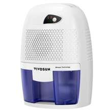 VIVOSUN Portable Dehumidifier, Mini Ultra-Quiet 225 Sq. Ft. Dehumidifier With 500ML Water Tank, Indicator Light And Auto Shut-Off Function For Home, Bedroom, Closet, Basement, Kitchen