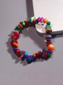 Pulsera Elástica De Piedras Preciosas De Cristal Hecha A Mano, Que Incluye 7 Cuentas De Chakra, Excelente Regalo Para El Día De San Valentín Y Navidad