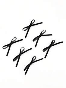 6pcs/Set Women's Black Bow Hair Clip Alligator Hairpin Set For Parties, Photoshoots, College Life And Any Occasions, Can Be Used As Hair Accessory Or Matched With Clothes Cute Valentine's Day Valentines Claw Clips Hair Claws Hair Barrettes, School Stuff, Elegant, Bows, Hair Accerssories