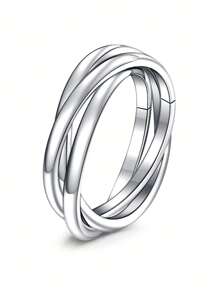 CIZME 1pc/Set Anxiety Ring For Women Fidget Anxiety Rings For Anxiety Rotatable Spinner Rings For Anxiety Stress Relieving Anxiety Rings Spinner Women Stress Roller Rings Anxiety Spinner Ring Size 6-10 - Multicolor - View 8