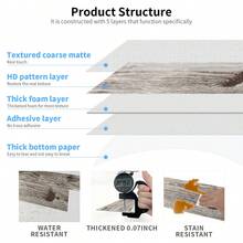 4*12 Inch Dày lên Retro Hạt gỗ Bóc Và Gậy Hình dán gạch ốp tường , Tự dính Mờ Miếng dán chống thấm nước Đối với Phòng bếp Và Phòng tắm Cải tạo , Phòng Phòng khách Nhà Đồ trang trí Giấy - Nhiều màu - Xem 5