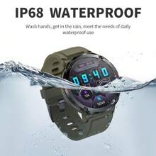 Lige 高清螢幕智慧手錶女式 Ip68 防水手環語音通話鬧鐘事件提醒智慧手錶男式 - 軍綠色 - 查看 7