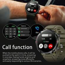 Lige 高清螢幕智慧手錶女式 Ip68 防水手環語音通話鬧鐘事件提醒智慧手錶男式 - 軍綠色 - 查看 4