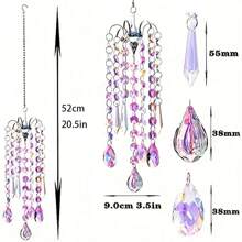Lustre Sinos De Vento Revestimento Ab Prismas De Cristal Pendurado Suncatcher Pingente Decoração Para Casa Presentes