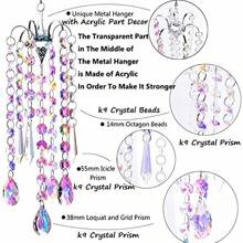 Lustre Sinos De Vento Revestimento Ab Prismas De Cristal Pendurado Suncatcher Pingente Decoração Para Casa Presentes