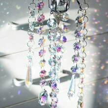 Lustre Sinos De Vento Revestimento Ab Prismas De Cristal Pendurado Suncatcher Pingente Decoração Para Casa Presentes