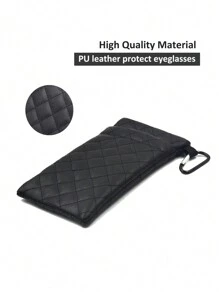 雙眼鏡口袋大尺寸擠壓式超細纖維眼鏡盒,適用於女士和男士