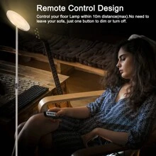 JOOFO Floor Lamp,30W/2400LM Sky LED Modern Torchiere 3 Color Temperatures Super Bright Floor Lamps-Tall Standing Pole Light With Remote & Touch Control For Living Room,Bed Room,Office (Brushed Nickel) - 砂鎳色 - 查看 2