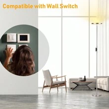 JOOFO Floor Lamp,30W/2400LM Sky LED Modern Torchiere 3 Color Temperatures Super Bright Floor Lamps-Tall Standing Pole Light With Remote & Touch Control For Living Room,Bed Room,Office (Brushed Nickel) - 砂鎳色 - 查看 5